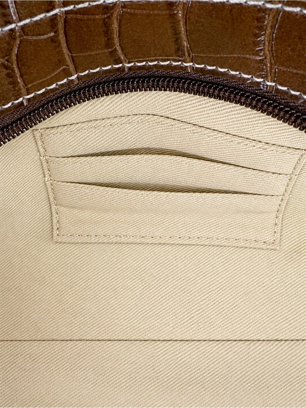 Tommy Hilfiger Straw Tote Brown Croc Embossed Leather Trim Shoulder Bag - Picture 8 of 12